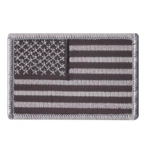 Rothco Iron On / Sew On Embroidered US Flag Patch, Black/Silver, 16666-BlackSilver-Reverse