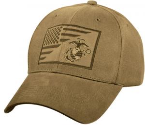 Rothco USMC Globe and Anchor Low Profile Cap, Coyote Brown, 7185