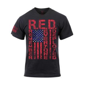 Rothco Athletic Fit R.E.D. Remember Everyone Deployed T-Shirt, Black, 3XL, 1849-Black-3XL