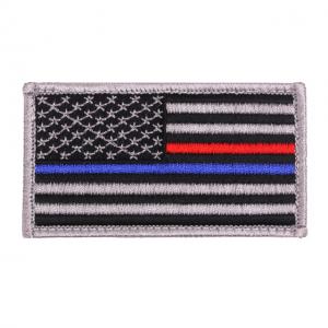 Rothco Thin Blue Line / Thin Red Line US Flag Patch - Hook Back, 18899