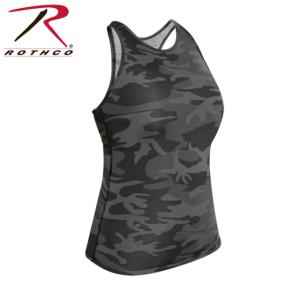 Rothco Womens Camo Workout Performance Tank Top 4042, Black Camo, Large, 44070-BlackCamo-L
