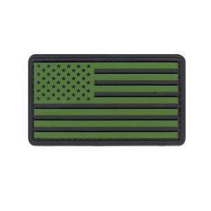 Rothco PVC US Flag Patch With Hook Back, Black / Olive Drab, Bulk Packaging, 27783-BlackOliveDrab-BulkPackaging