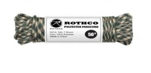 Rothco Camo Polyester Paracord, Woodland Camo, 50 ft, 30712-WoodlandCamo-50
