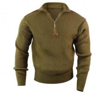 Rothco Quarter Zip Acrylic Commando Sweater, Olive Drab, L, 3370-OliveDrab-L
