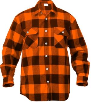 Rothco Extra Heavyweight Buffalo Plaid Flannel Shirt - Men's, Orange Plaid, 4XL, 4673-OrangePlaid-4XL