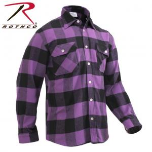 Rothco Extra Heavyweight Buffalo Plaid Flannel Shirts, L, Purple Plaid, 3989-PurplePlaid-L