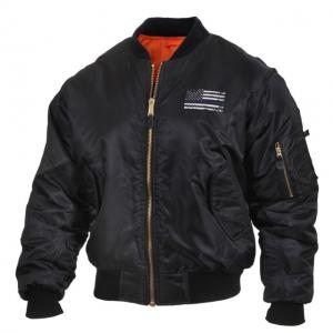 Rothco Thin Blue Line Flag MA-1 Flight Jacket, 3XL, 4953-3XL
