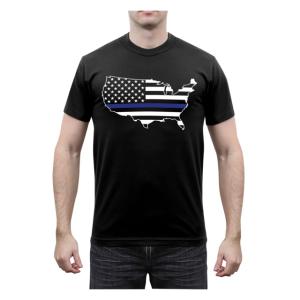 Rothco Thin Blue Line America Map T-Shirt, 3XL, 1853-3XL
