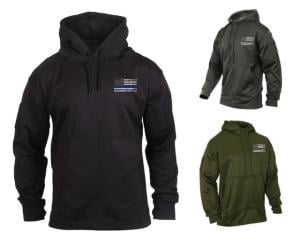 Rothco Thin Blue Line Concealed Carry Hoodie, Black, L, 52071-Black-L