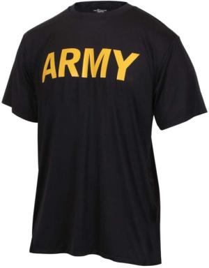 Rothco Physical Training Shirt, Black/Gold, 2XL, 46021