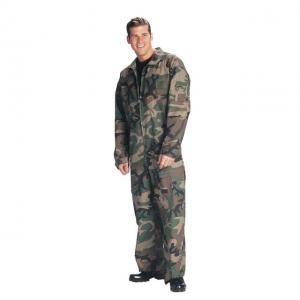 Rothco Flightsuits, Woodland Camo, 2XL, 7004-WoodlandCamo-2XL