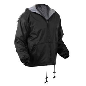 Rothco Reversible Lined Jacket With Hood, Black, XL, 8263-Black-XL