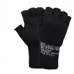 Rothco Fingerless Wool Gloves, Black, 8411-Black