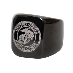 Rothco Stainless Steel USMC Eagle, Globe and Anchor Ring - Black, 9, 1999-9