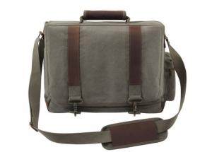 Rothco Vintage Canvas Pathfinder Laptop Bag With Leather Accents, Olive Drab, 9691-OliveDrab