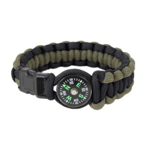 Rothco Paracord Compass Bracelet, Olive Drab/Black, 8, 999-OliveDrabBlack-8Inches