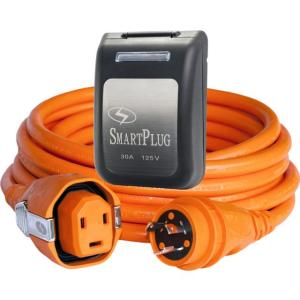 SmartPlug Amp Dual Configuration 50' Cordset w/Tinned Wire &Twist-Type Connector & 30 Amp Non-Metallic Black Inlet 30, C30503BM30PB