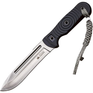 Kizer Cutlery 0018 Maximus Fixed Wide Design Blade Knife with 3D Textured Black G-10 Handles