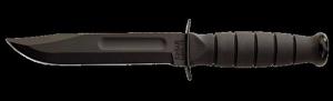 KA-BAR Short Fixed KA-BAR Knife, USA, Plain Edge, Kraton Hndl, Blk Nylon Sheath KB1258