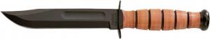 KA-BAR Knives Short USA Straight Edge Knife w/ Leather Sheath, Clampack 4-1251CP-6