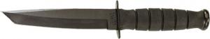 KA-BAR Knives Short Tanto Straight Edge Knife w/ Leather Sheath, Black, Clampack 4-1254CP-7