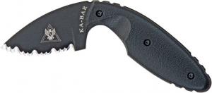 KA-BAR Knives TDI Law Enforcement Serrated Knife w/ Hard Sheath, Black, Clampack 4-1481CP-7