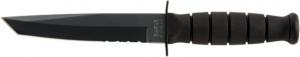 KA-BAR Knives Short Tanto Serrated Knife w/ Hard Sheath, Black, Clampack