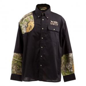 National Wild Turkey Federation Men's 127 Long Sleeve Hunting Shirt, Black/Mossy Oak Obsession, Small, 60011