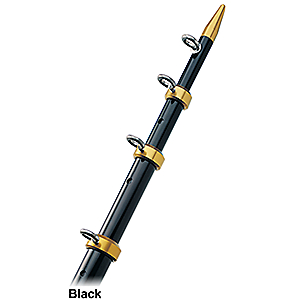 TACO 8' Center Rigger Pole - Black w/Gold Rings & Tips - 1-&#8539;" Butt End Diameter