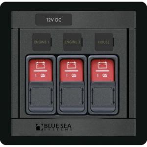 Blue Sea Systems 1148 Remote Control Panel w/3 2145 Remote Control Contura Switch, 1148