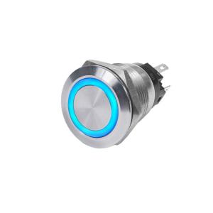 Blue Sea Systems 4161 SS Push Button Switch - Off-On - Blue - 10A, 4161