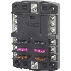 Blue Sea Systems 5030 ST Blade Fuse Block w/o Cover - 6 Circuit w/Negative Bus, 5030