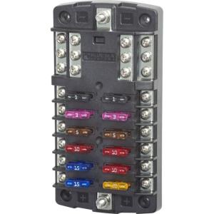 Blue Sea Systems 5031 ST Blade Fuse Block w/o Cover - 12 Circuit w/Negative Bus, 5031
