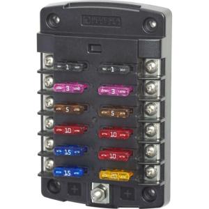 Blue Sea Systems 5034 ST Blade Fuse Block w/out Cover - 12 Circuit w/out Negative Bus, 5034