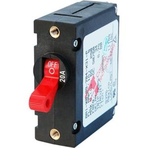 Blue Sea Systems Breaker, A, 1 Pole Red-Toggle AC/DC 20A, Black/Red, 7213