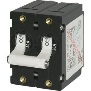 Blue Sea Systems Breaker, A, 2 Pole Wht-Toggle AC 30A, White, 7238