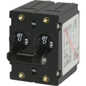 Blue Sea Systems 7348 A-Series Double Pole Toggle - 16A - Black, 7348