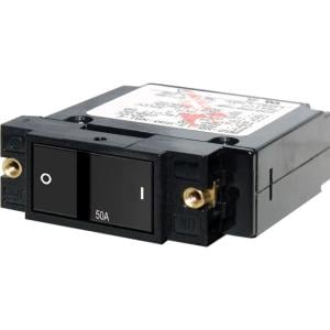 Blue Sea Systems 7408 Single Pole Small Case 2 Flat Rocker Circuit Breaker - 50 Amp, 7408