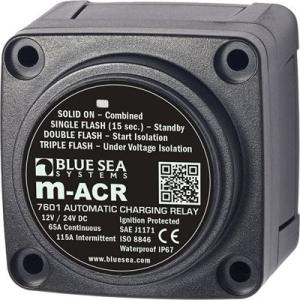 Blue Sea Systems Automatic Charging Relay, 65A. 12/24V, Black, 7601