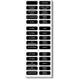 Blue Sea Systems AC Panel Extended 120 Label Set 8067, 8067