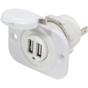 Blue Sea Systems 12V DC Dual USB Charger Socket - White, 1016200