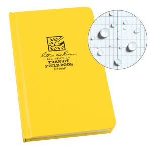 Rite in the Rain 300F All-Weather Hard Cover Book (4.75" x 7.5") Transit Pattern, Yellow