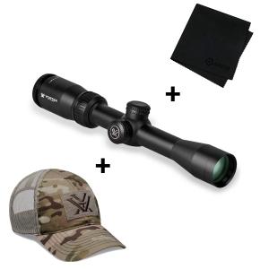 VORTEX Crossfire II 2-7x32mm Dead-Hold-BDC Reticle 1in Riflescope with Multicam Camo Cap and Microfiber Cleaning Cloth VOR-CF2-31003+120-64-MUL+MF