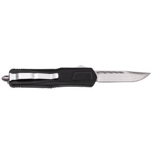 Great Lakes Firearms GLKMDSMTBLK GLFA Medium 3.50” OTF Plain Steel Blade, Black Cerakote Aluminum Handle