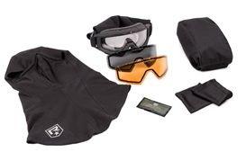 Revision Snowhawk Deluxe Goggle System w/ Clear, Solar, Vermillion High-Contrast Lenses, Black Frame, 4-0100-0002