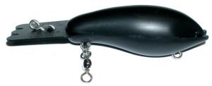 Brad's Mud Dog Bait Diver Trolling/Back Bouncing Plug, Flat Black, 4 1/4in, 3/4oz, MDS-01