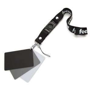 Focus Camera INC Focus Digital White Balance Gray Card Set and Lanyard in Black