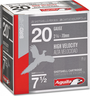 Agulia Shotshells Target Load 20 Gauge 2.75" 1Oz #7.5 Per 25