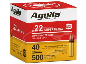 Aguila Super Extra High Velocity Ammunition 22 Long Rifle 40 Grain Plated Lead Round Nose Bulk - 731076