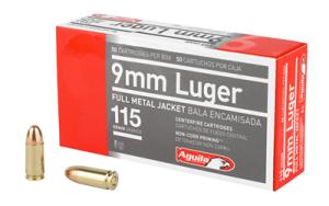 Aguila 9mm Ammunition 50 Rounds FMJ 115 Grain